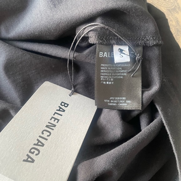 BALENCIAGA DEFILE LOGO PRINT LONG SLEEVE SHIRT BLACK OVERSIZED SZ S - Picture 4 of 7